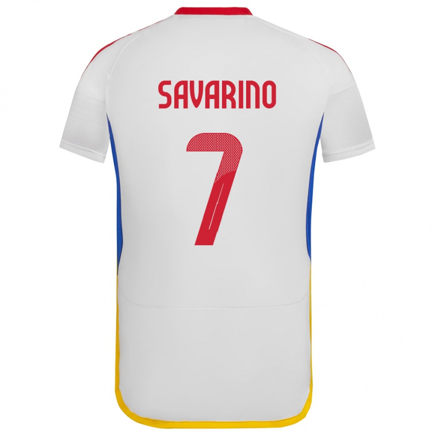 Kids Football Venezuela Jefferson Savarino #7 White Away Jersey 24-26 T-Shirt Za