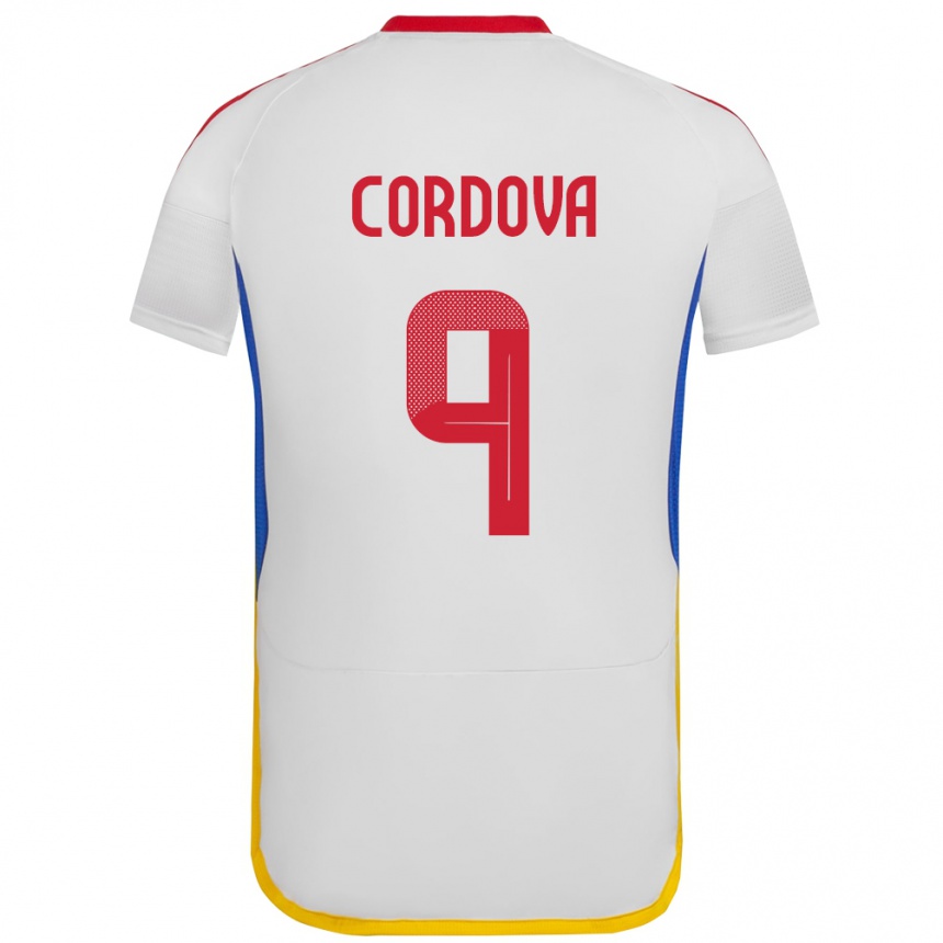 Kids Football Venezuela Sergio Córdova #9 White Away Jersey 24-26 T-Shirt Za