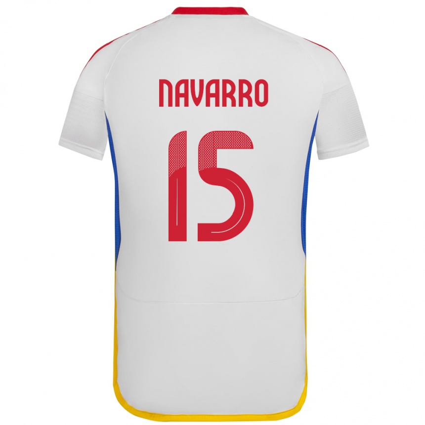 Kids Football Venezuela Miguel Navarro #15 White Away Jersey 24-26 T-Shirt Za