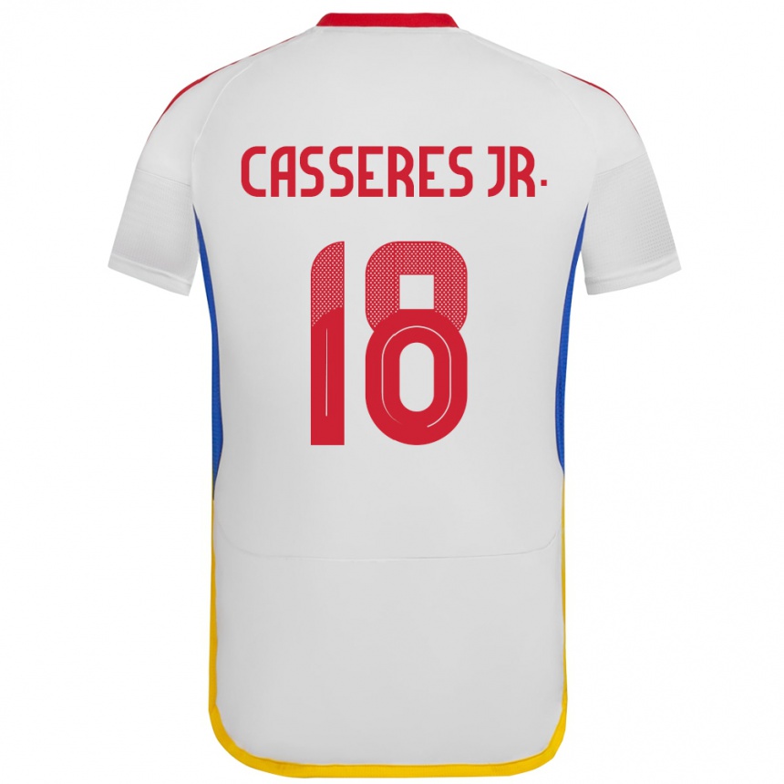 Kids Football Venezuela Cristian Cásseres Jr. #18 White Away Jersey 24-26 T-Shirt Za