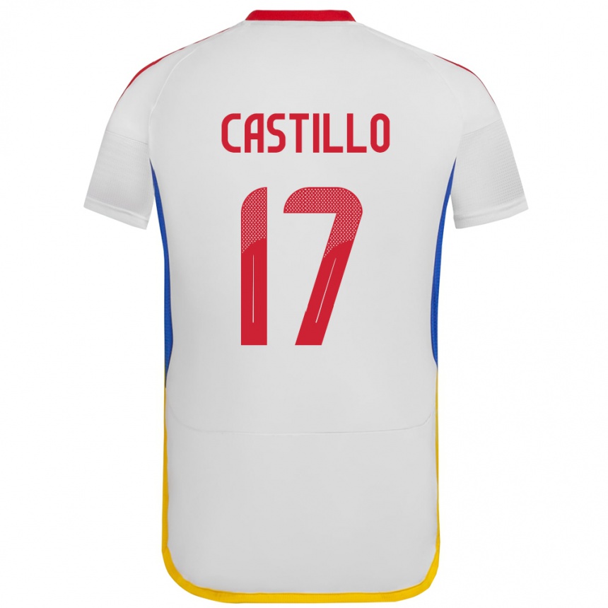 Kids Football Venezuela Edson Castillo #17 White Away Jersey 24-26 T-Shirt Za