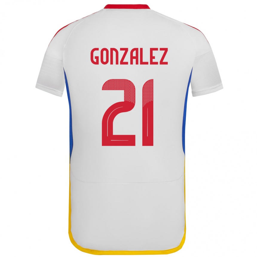 Kids Football Venezuela Alexander González #21 White Away Jersey 24-26 T-Shirt Za