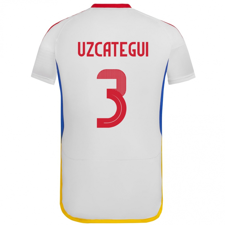 Kids Football Venezuela Rafael Uzcátegui #3 White Away Jersey 24-26 T-Shirt Za