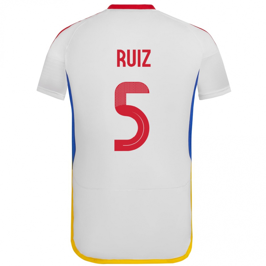 Kids Football Venezuela Emerson Ruíz #5 White Away Jersey 24-26 T-Shirt Za