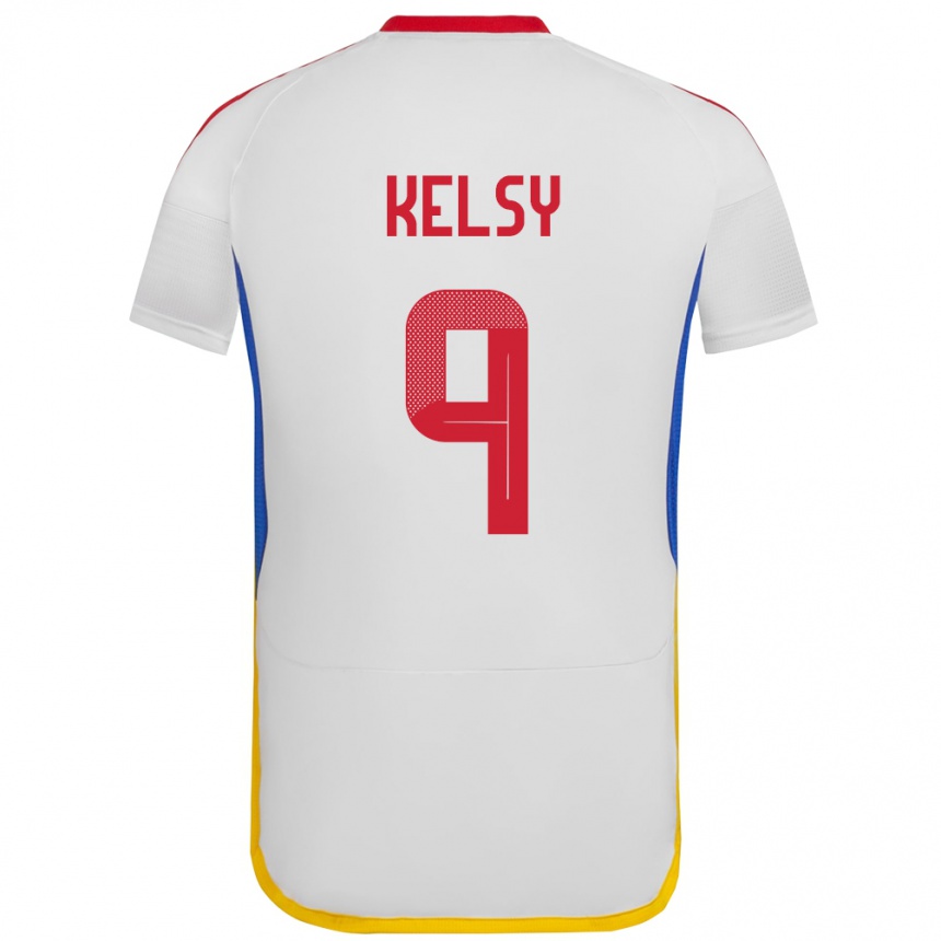 Kids Football Venezuela Kevin Kelsy #9 White Away Jersey 24-26 T-Shirt Za