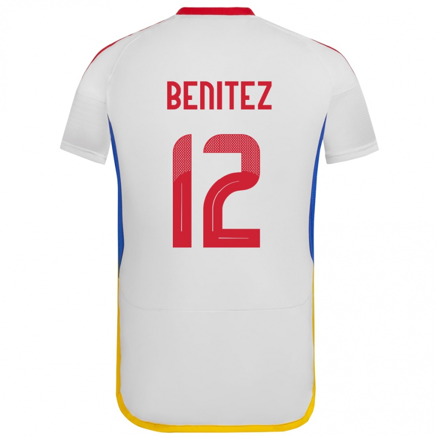 Kids Football Venezuela Frankarlos Benítez #12 White Away Jersey 24-26 T-Shirt Za