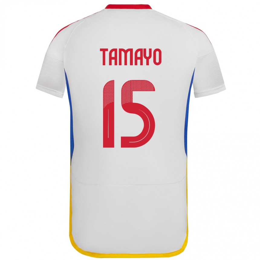 Kids Football Venezuela Bianneider Tamayo #15 White Away Jersey 24-26 T-Shirt Za