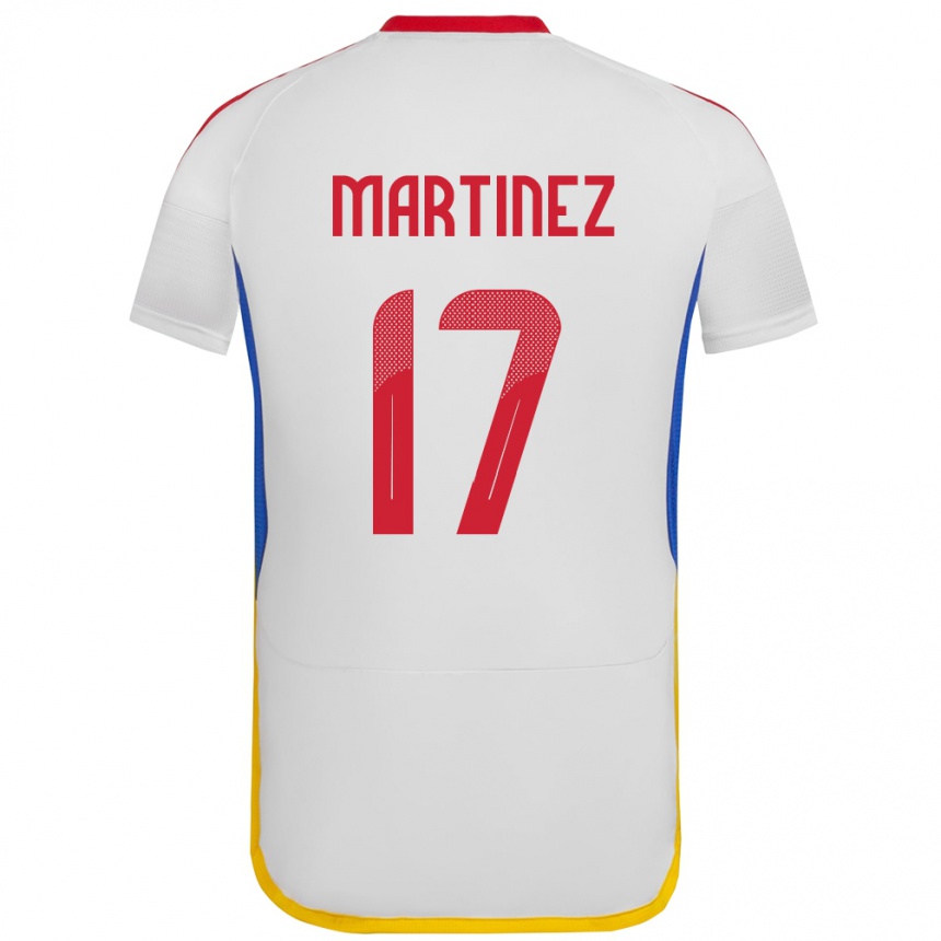 Kids Football Venezuela David Martínez #17 White Away Jersey 24-26 T-Shirt Za