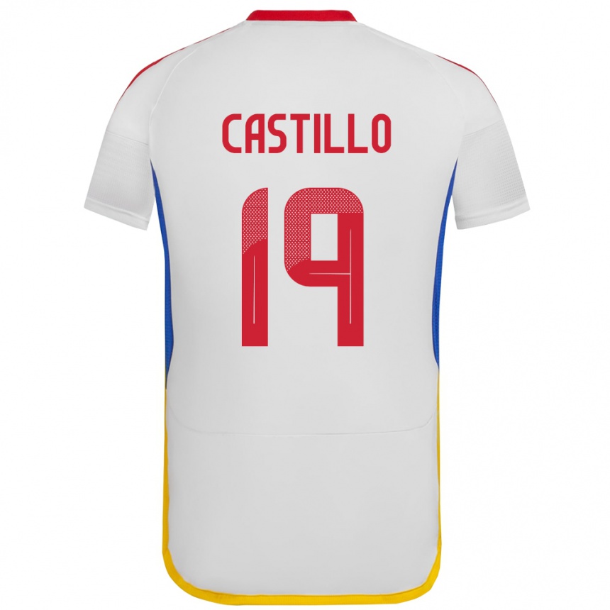 Kids Football Venezuela Bryan Castillo #19 White Away Jersey 24-26 T-Shirt Za