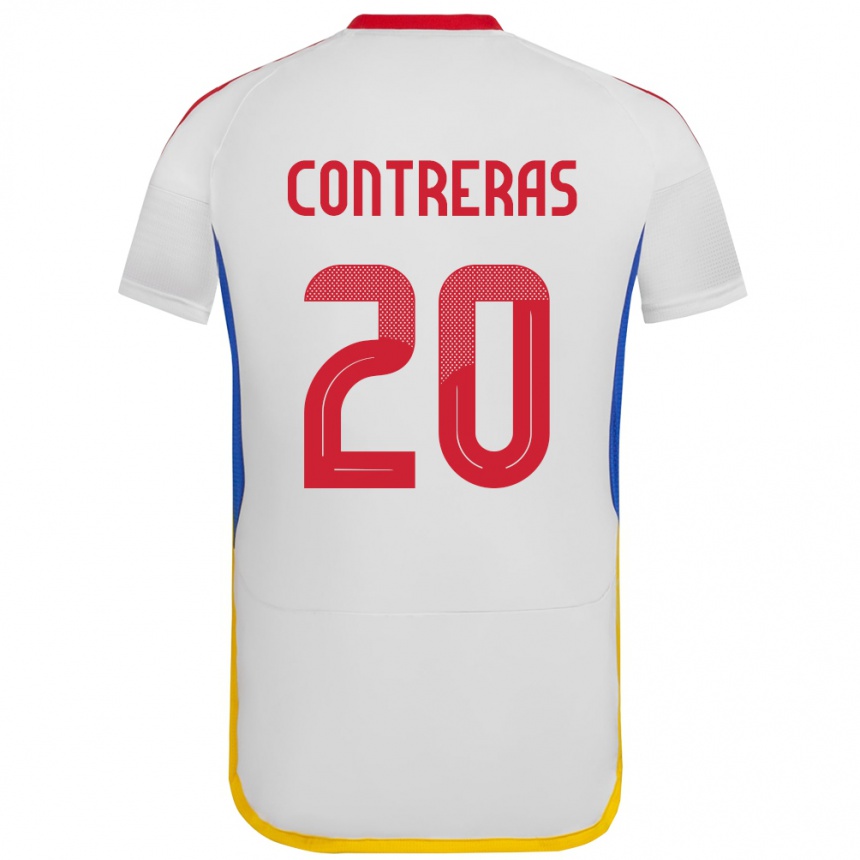 Kids Football Venezuela Anderson Contreras #20 White Away Jersey 24-26 T-Shirt Za