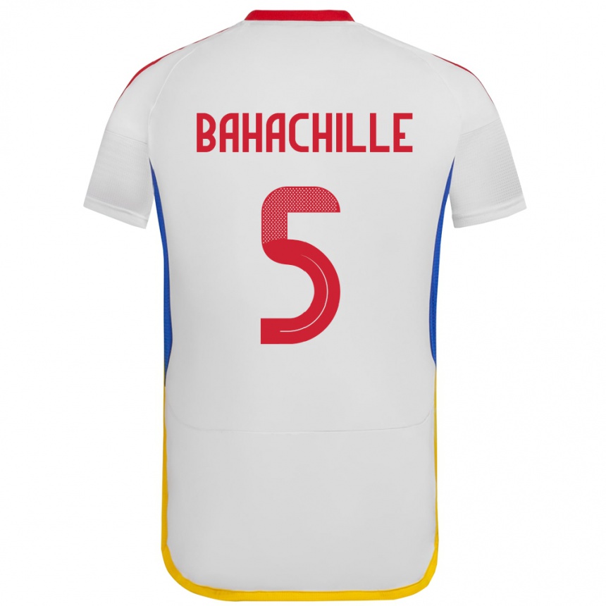 Kids Football Venezuela Abraham Bahachille #5 White Away Jersey 24-26 T-Shirt Za