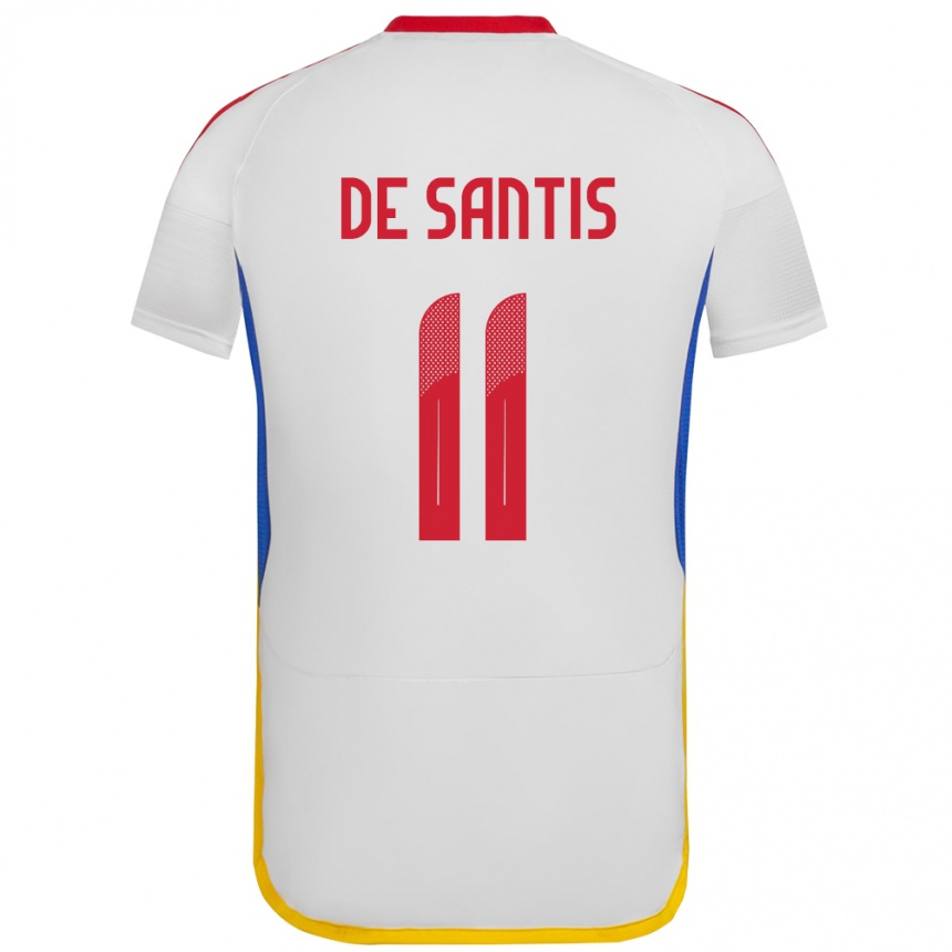 Kids Football Venezuela Jeriel De Santis #11 White Away Jersey 24-26 T-Shirt Za