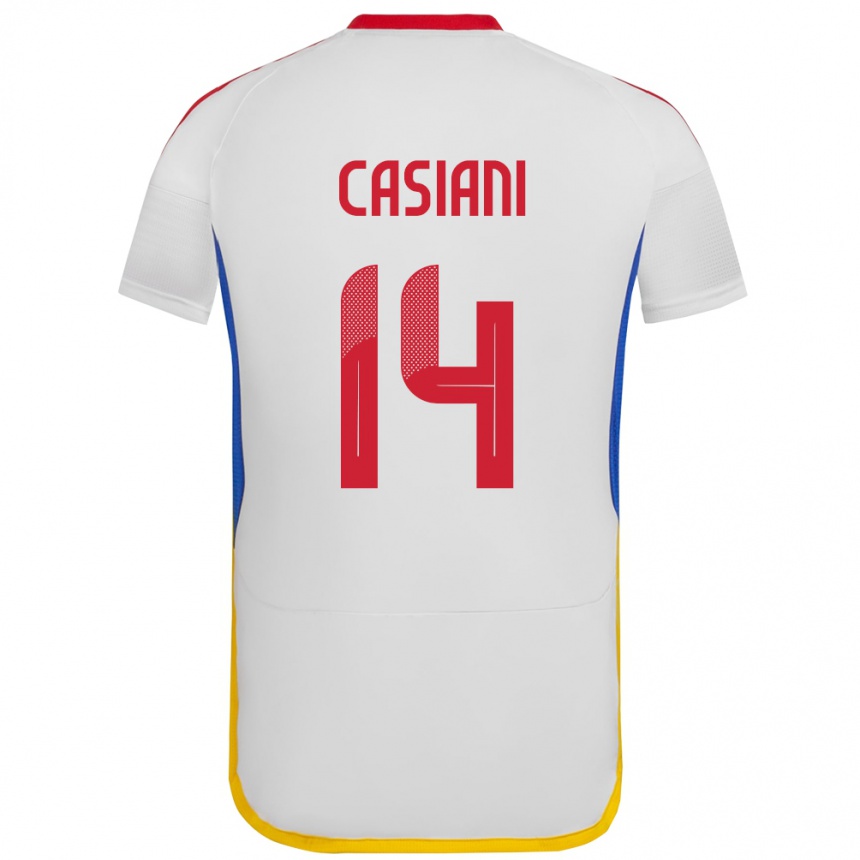 Kids Football Venezuela Luis Casiani #14 White Away Jersey 24-26 T-Shirt Za