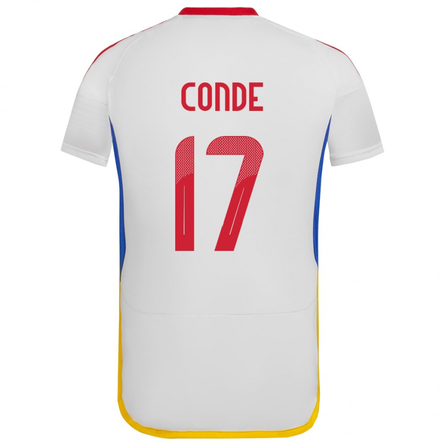 Kids Football Venezuela Óscar Conde #17 White Away Jersey 24-26 T-Shirt Za