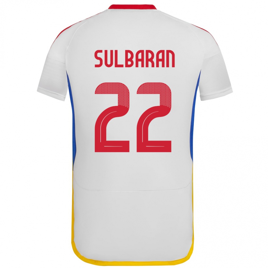 Kids Football Venezuela Manuel Sulbarán #22 White Away Jersey 24-26 T-Shirt Za