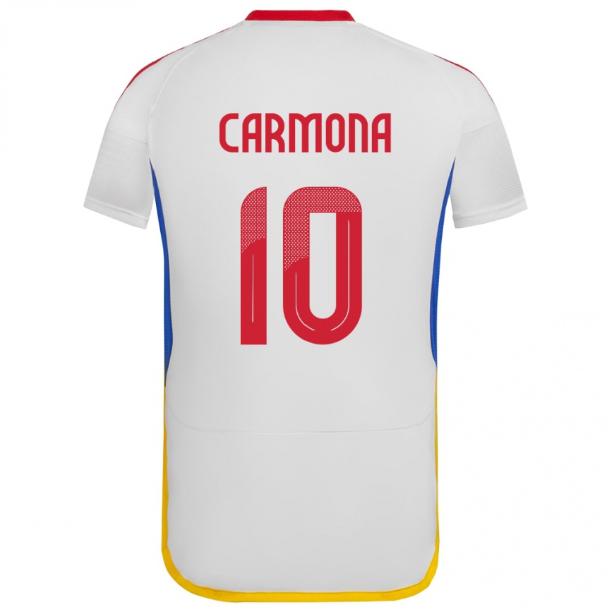 Kids Football Venezuela Wikelman Carmona #10 White Away Jersey 24-26 T-Shirt Za