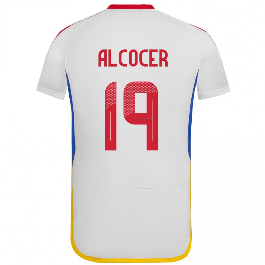 Kids Football Venezuela Brayan Alcocer #19 White Away Jersey 24-26 T-Shirt Za