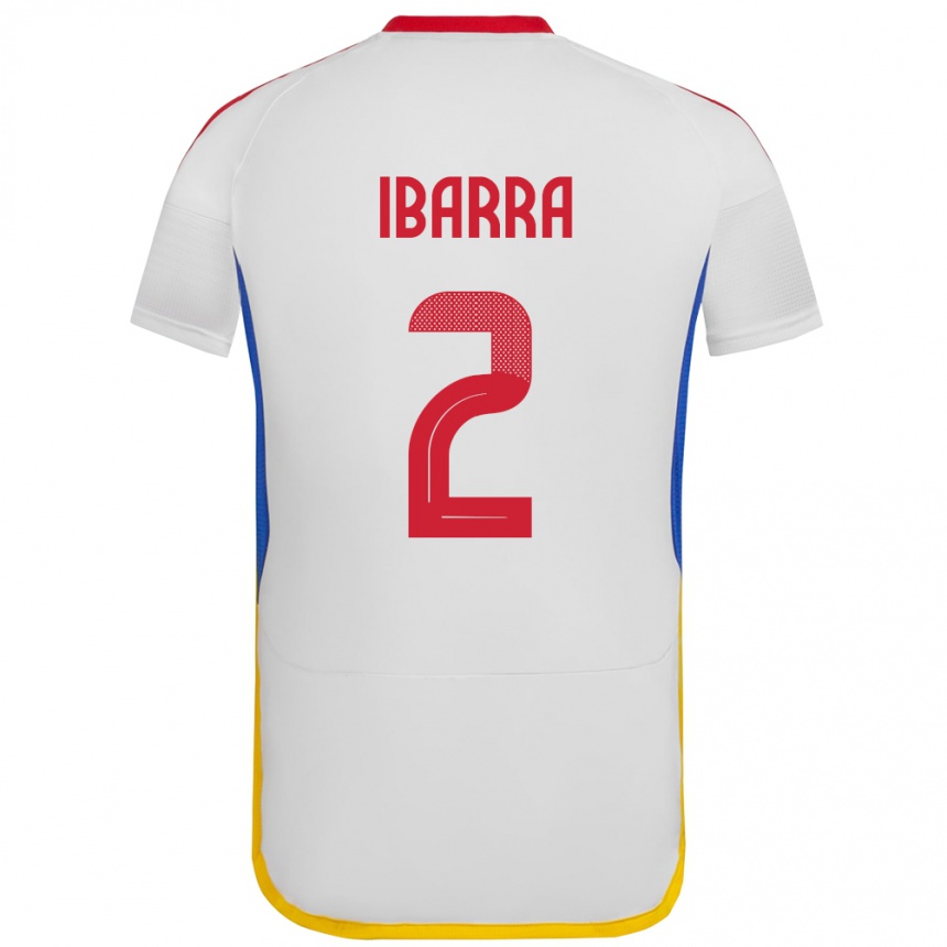 Kids Football Venezuela Pablo Ibarra #2 White Away Jersey 24-26 T-Shirt Za