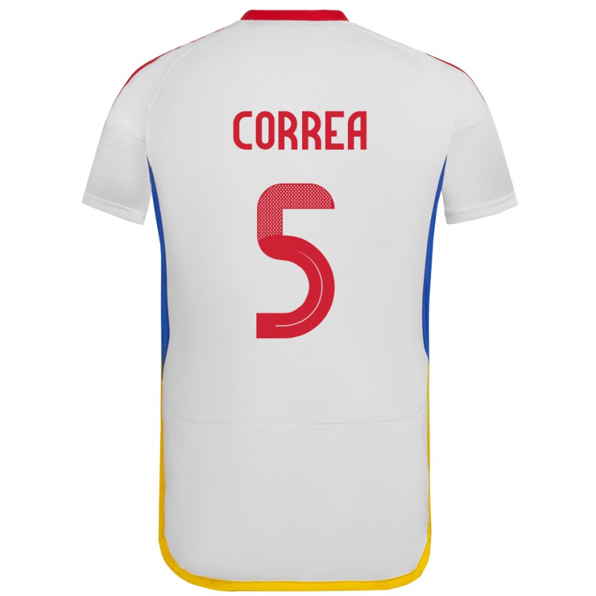 Kids Football Venezuela José Correa #5 White Away Jersey 24-26 T-Shirt Za