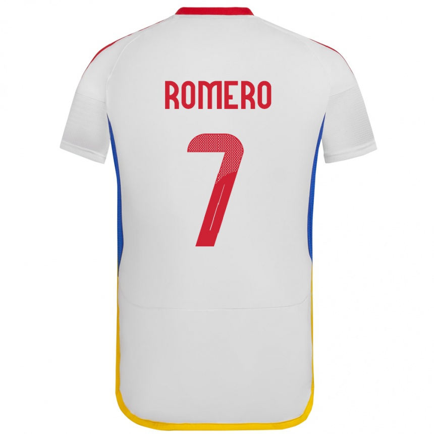 Kids Football Venezuela Leenhan Romero #7 White Away Jersey 24-26 T-Shirt Za