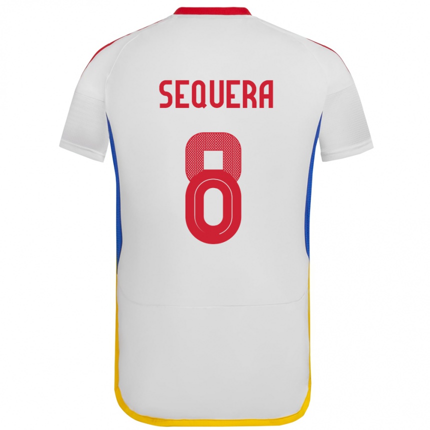 Kids Football Venezuela Giovanny Sequera #8 White Away Jersey 24-26 T-Shirt Za