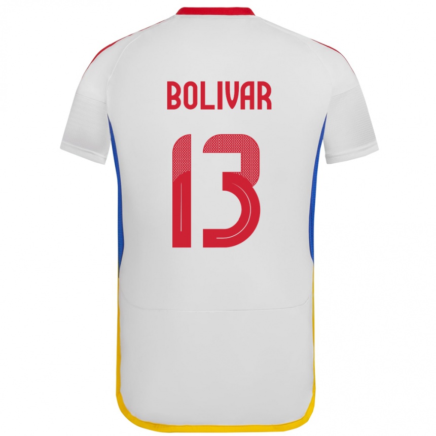 Kids Football Venezuela Salvador Bolívar #13 White Away Jersey 24-26 T-Shirt Za