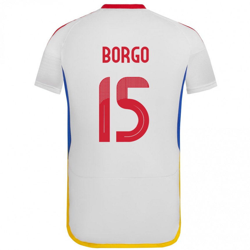 Kids Football Venezuela Ángel Borgo #15 White Away Jersey 24-26 T-Shirt Za