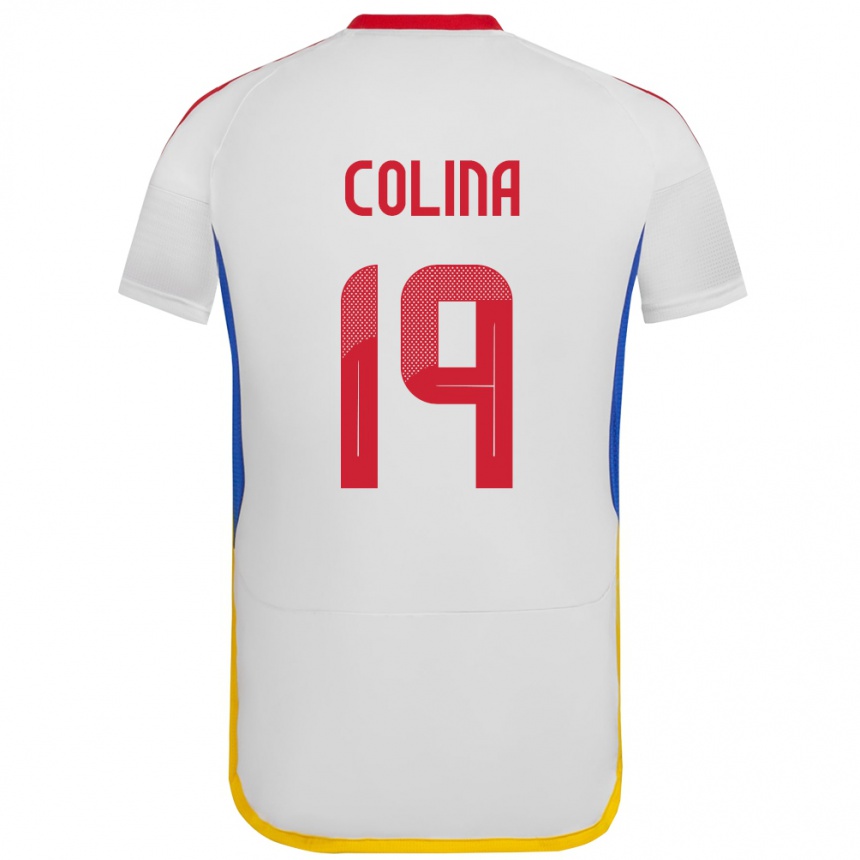 Kids Football Venezuela Junior Colina #19 White Away Jersey 24-26 T-Shirt Za