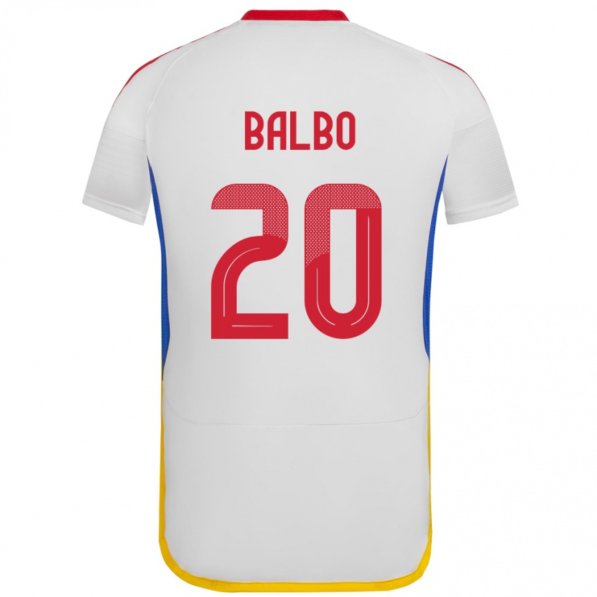 Kids Football Venezuela Luis Balbo #20 White Away Jersey 24-26 T-Shirt Za