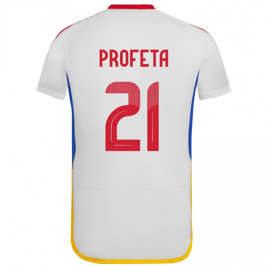 Kids Football Venezuela Nicola Profeta #21 White Away Jersey 24-26 T-Shirt Za