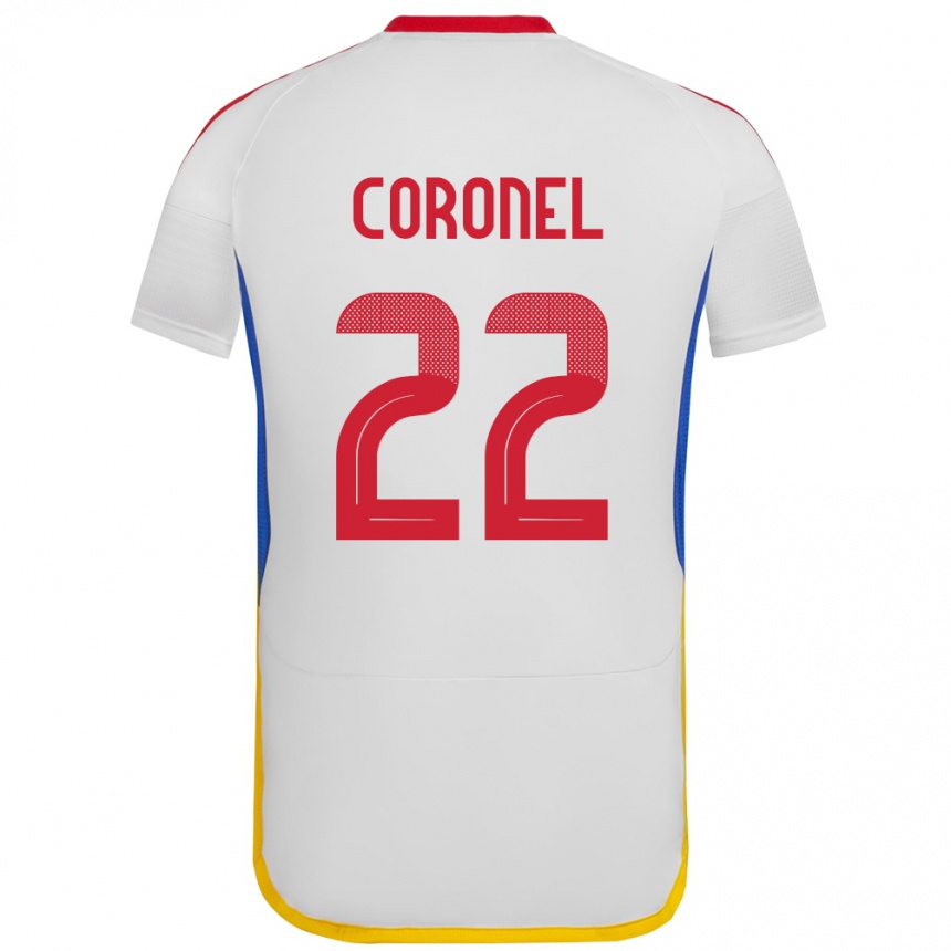 Kids Football Venezuela Nohelis Coronel #22 White Away Jersey 24-26 T-Shirt Za