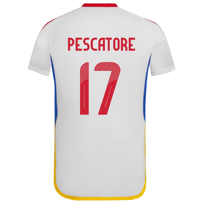 Kids Football Venezuela Camila Pescatore #17 White Away Jersey 24-26 T-Shirt Za