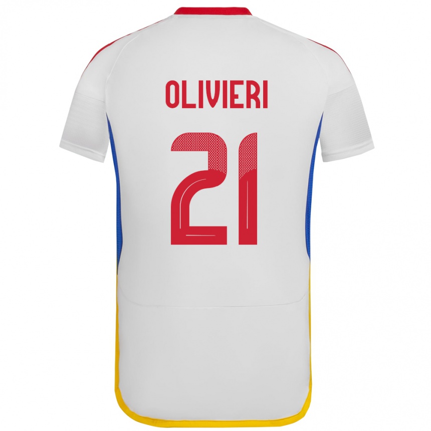 Kids Football Venezuela Bárbara Olivieri #21 White Away Jersey 24-26 T-Shirt Za