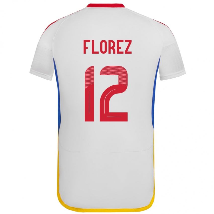 Kids Football Venezuela Génesis Flórez #12 White Away Jersey 24-26 T-Shirt Za