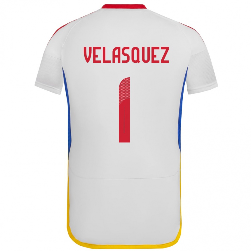 Kids Football Venezuela Yessica Velásquez #1 White Away Jersey 24-26 T-Shirt Za