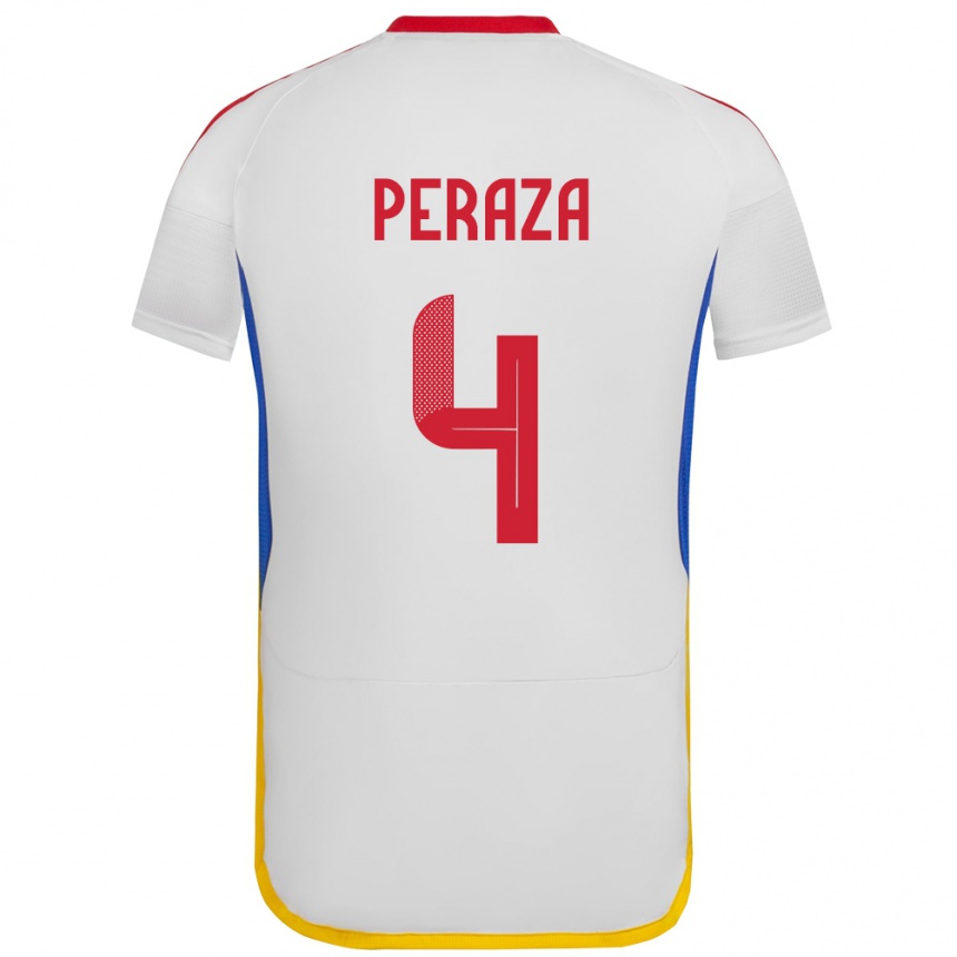 Kids Football Venezuela María Peraza #4 White Away Jersey 24-26 T-Shirt Za