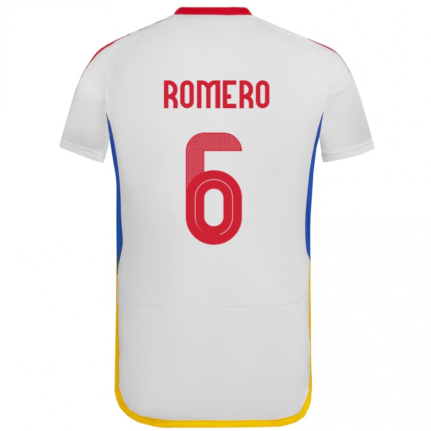 Kids Football Venezuela Michelle Romero #6 White Away Jersey 24-26 T-Shirt Za