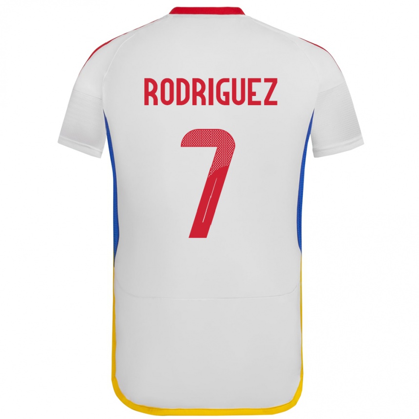 Kids Football Venezuela Daniuska Rodriguez #7 White Away Jersey 24-26 T-Shirt Za