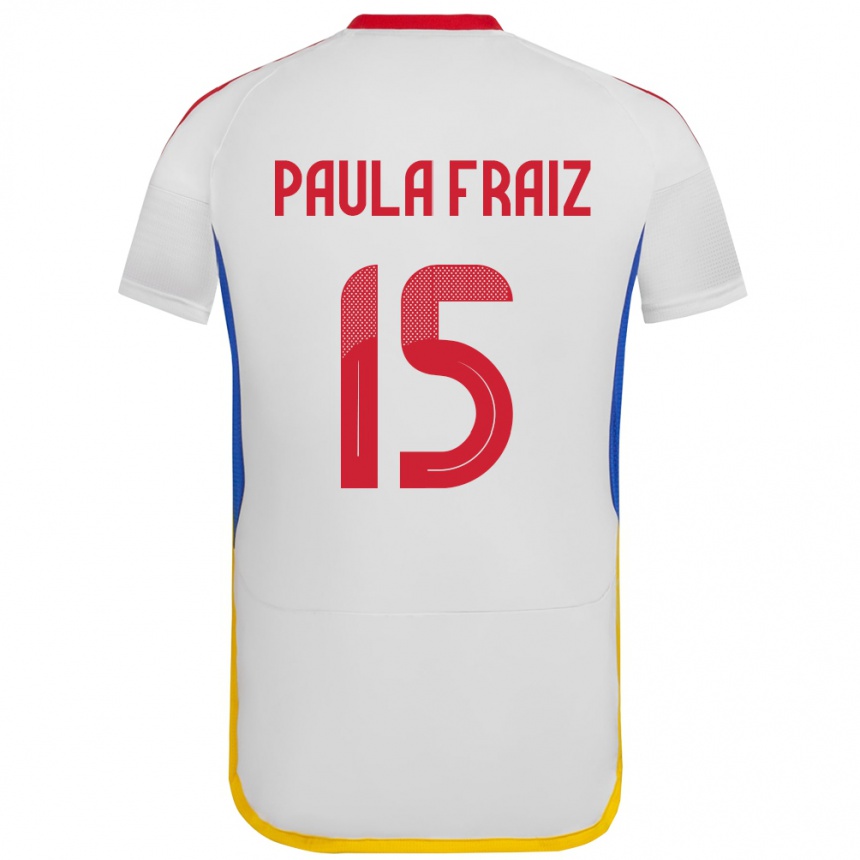 Kids Football Venezuela Ana Paula Fraiz #15 White Away Jersey 24-26 T-Shirt Za