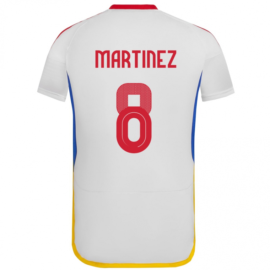 Kids Football Venezuela Bárbara Martínez #8 White Away Jersey 24-26 T-Shirt Za