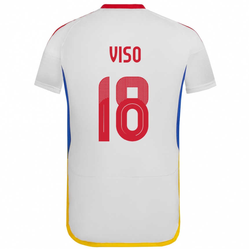 Kids Football Venezuela Ysaura Viso #18 White Away Jersey 24-26 T-Shirt Za