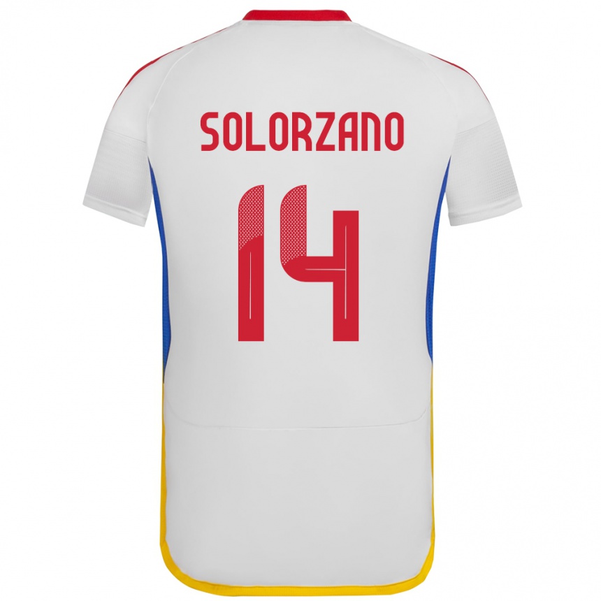 Kids Football Venezuela Fabiola Solórzano #14 White Away Jersey 24-26 T-Shirt Za