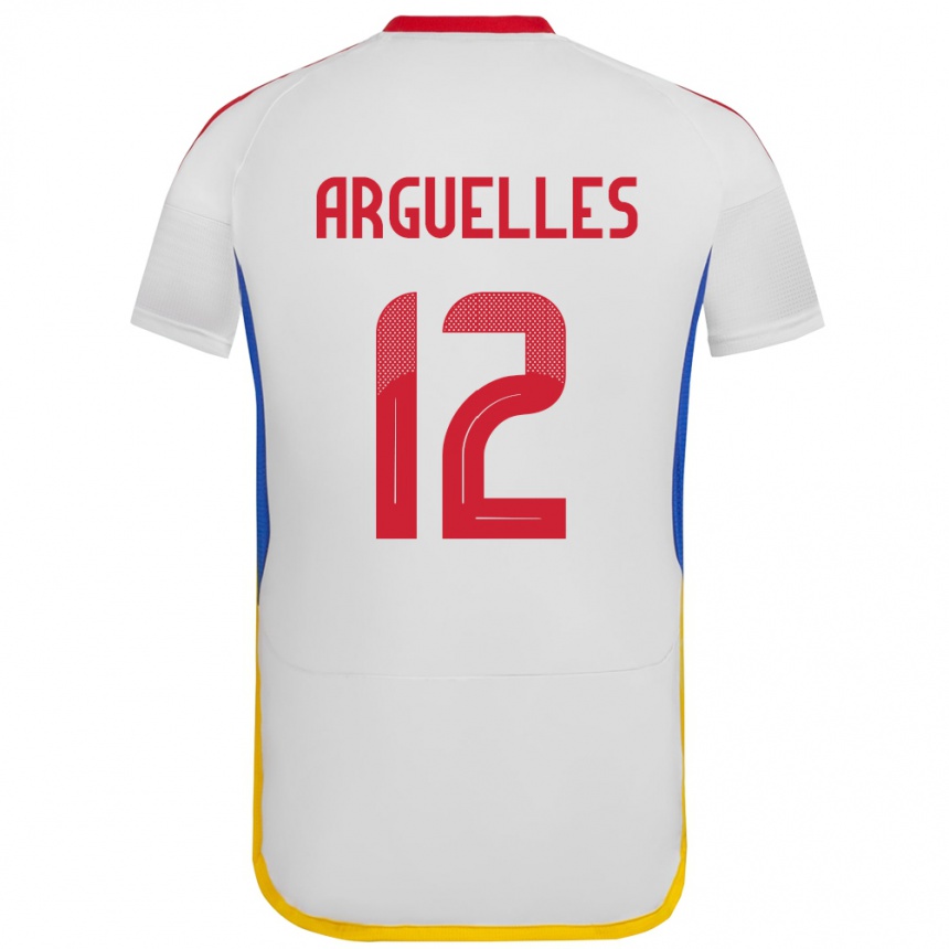 Kids Football Venezuela Wilmary Argüelles #12 White Away Jersey 24-26 T-Shirt Za