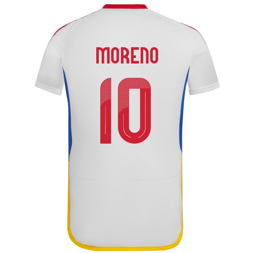 Kids Football Venezuela Yerliane Moreno #10 White Away Jersey 24-26 T-Shirt Za