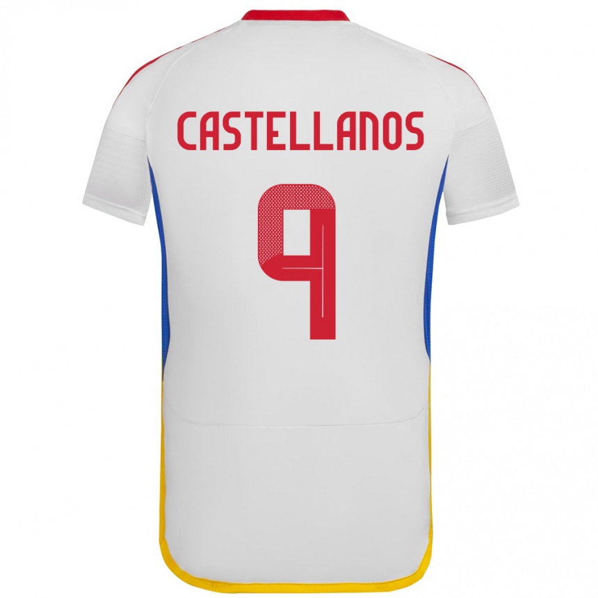 Kids Football Venezuela Deyna Castellanos #9 White Away Jersey 24-26 T-Shirt Za