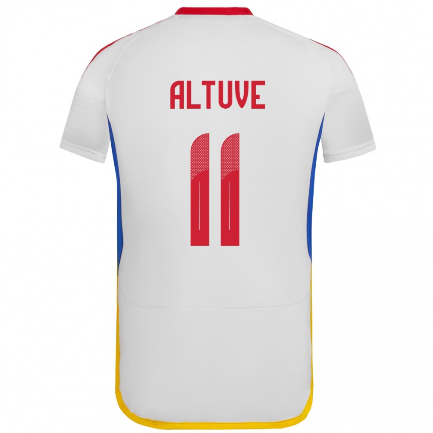 Kids Football Venezuela Oriana Altuve #11 White Away Jersey 24-26 T-Shirt Za