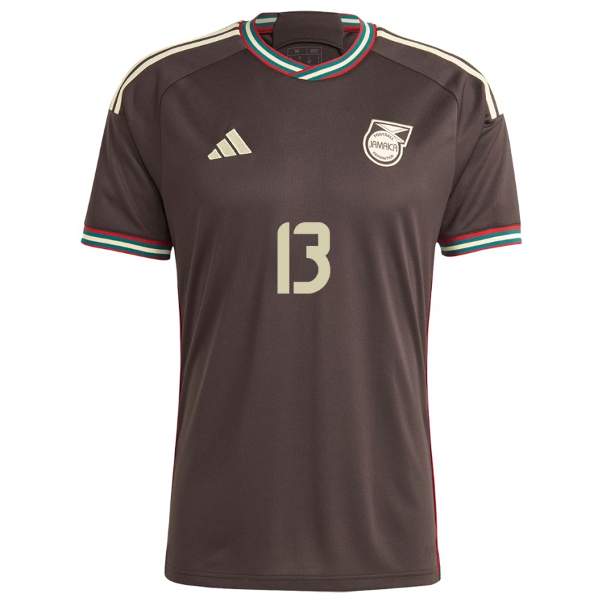 Kids Football Jamaica Rebecca Spencer #13 Night Brown Away Jersey 24-26 T-Shirt Za