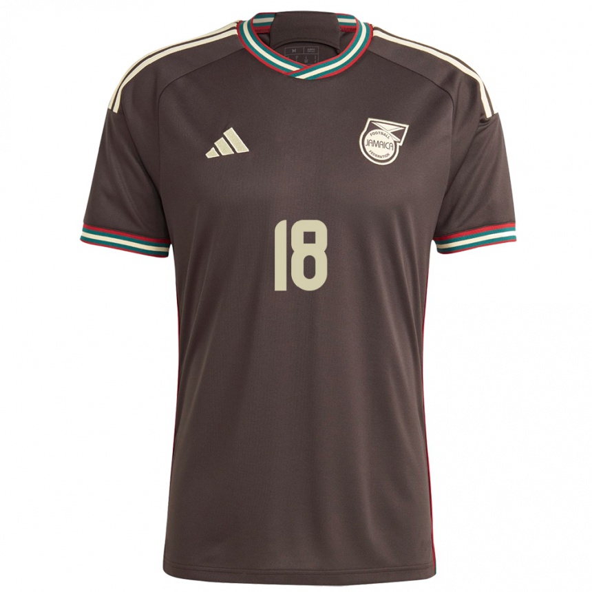 Kids Football Jamaica Trudi Carter #18 Night Brown Away Jersey 24-26 T-Shirt Za