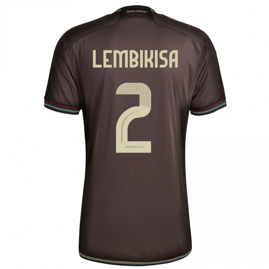 Kids Football Jamaica Dexter Lembikisa #2 Night Brown Away Jersey 24-26 T-Shirt Za