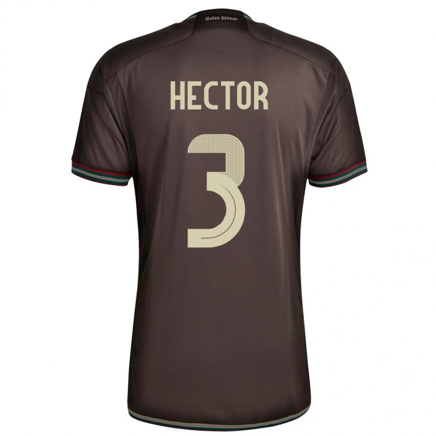 Kids Football Jamaica Michael Hector #3 Night Brown Away Jersey 24-26 T-Shirt Za